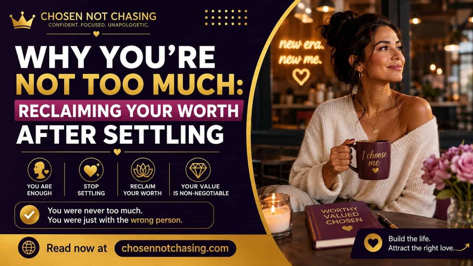 Why You’re Not Too Much Reclaiming Your Worth After Settling